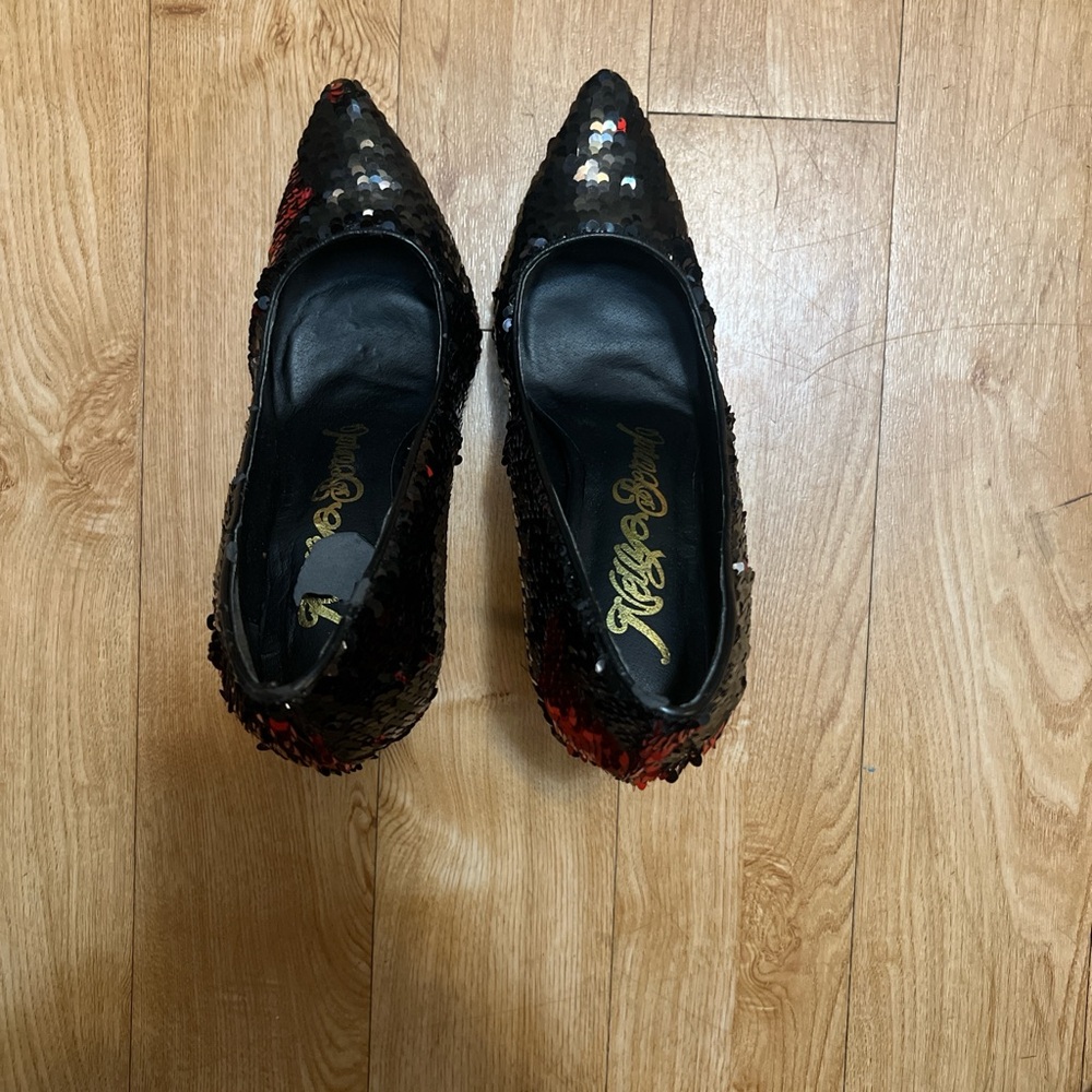 Glittery Black and Red Women's Shoes